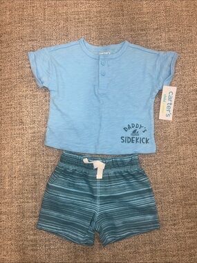 Carter's Light Blue 'Daddy's Sidekick' Short Sleeve Set